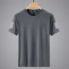 2026 Verano Nuevo de Alta Gama Malla Hielo Seda Delgado Manga Corta Talla Grande Deportiva Secado Rápido Camiseta Cuello Redondo Camiseta para Hombre