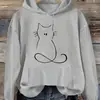 Moletom Casual Fashion Feminino com Estampa de Gatinho Soltinho