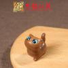 Sándalo Rojo Gato Curioso Cabeza Arriba Adornos Animal Lindo Creativo Mini Gato Pequeño Yi Ming Xianyuan Gato de Madera Wen Jugar Manillar