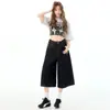 Pantalones capri de mezclilla para mujer, modernos, de pierna recta, corte holgado, adelgazantes, de cintura alta, modelo azul oscuro nuevo 2026, admite envío directo