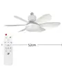 Luz de ventilador de techo pequeña silenciosa para el hogar modelo nuevo transfronterizo E27, luz de ventilador de techo inteligente para comedor y dormitorio