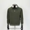 Sudadera negra con media cremallera y textura acanalada para hombre, otoño e invierno, ropa de hombre madura y estable, chaqueta americana de estilo urbano con cuello alto