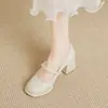 Populares zapatos Mary Jane para mujer, nuevo estilo otoño 2026, tacones altos de plataforma de hada, suela suave, elegantes zapatos de dama de honor