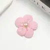 Novos Acessórios de Headwear Infantil com Flor Listrada de Veludo e Núcleo de Pérola Broche de Flor DIY Acessórios para Roupas e Bolsas