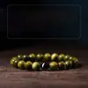 Loja de Fábrica Pulseira Genuína de Sândalo Verde Antigo Natural com Ágata Vermelha para Mulheres, Pulseira de Obsidiana, Acessório do Ano do Zodíaco, Disponível para Personalização
