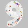 Balões Brancos Impressos com Números de 32 polegadas para Meninas e Decorações de Balão de Aniversário Infantil Balões de Folha de Alumínio Atacado