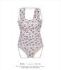 3 Colores] Estilo Coreano Nuevo Floral Tirante Ancho Conservador Strapless Cubre Vientre Adelgazante Simple Vacación Traje de Baño de Una Pieza para Aguas Termales