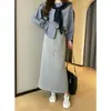 La primavera no es demasiado tarde. Vestido midi de línea A de alta calidad, mezcla de seda y lana, nueva colección otoño/invierno 2026 para mujer