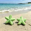 Botones perforados de estrella de mar coloridos con agujero recto de cerámica de imitación temática oceánica con agujeros para decoración de ropa infantil DIY