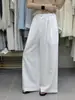Liquidación, Sin Devoluciones ni Cambios. Pantalones Casuales de Pierna Ancha de Cintura Alta Plisados de Estilo Simple de Moda para Verano 2026 Versátiles Adelgazantes 80380