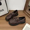 Zapatos de plataforma tipo mocasín con lazo estilo francés, nueva colección otoño 2026 para mujer, retro y versátiles, estilo británico, zapatos individuales JK