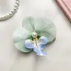 Pinza para el Cabello de Flor Rosa Dulce Orquídea Mariposa, Pinza de Pato, Accesorio para el Cabello de Flor Artificial, Pinza Lateral Horquilla de Orquídea, Adorno para el Cabello