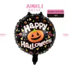Nuevos globos redondos de papel de aluminio de 18 pulgadas de Halloween de Yiwu - calabaza, fantasma, calavera decoraciones para fiestas de broma