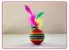 Bola elástica colorida com pena brinquedo para gato esponja cabeça grande peteca de badminton bola colorida de tendão de boi brinquedo para gato bola oca de rattan