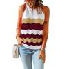 Tops Color Block Europeus e Americanos 2026 para Mulheres, Novo Estilo Transfronteiriço de Verão, Suéter Colete Tricotado Color Block Patchwork de Algodão Amazon