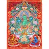 Caja roja Tangka Gahu pintada a mano, decoración de mesa, Dios Amarillo de la Riqueza, estatua de Buda Mahasthamaprapta, Manjushri nepalí, adornos de Tara Verde