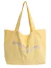 Bolsa de Lona de Gran Capacidad para Verano 2026 Bolso Tote Simple con Bordado de Letras para Mujer Bolso Tote Versátil Nuevo de Gran Capacidad