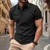 Moda Masculina Casual Transfronteriza Temu Estampado 3D Manga Corta Botones Polo Verano Nueva Fuente Fábrica Mayorista
