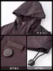 Estilo Montaña Ligero Estilo Ropa de Trabajo al Aire Libre Chaqueta con Capucha para Hombre Holgada Bolsillos con Cremallera Cortavientos Jacket Otoño Nueva Llegada