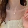 Collar con borlas de perlas y mariposas de amor de temperamento coreano, cadena de clavícula de alto sentido de moda de nicho, collar de Joker al por mayor