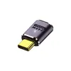 Adaptador USB 4.0 tipo C macho a C hembra 240W, curva tridimensional en forma de L, carga súper rápida PD3.1, morado oscuro