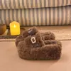 Pantuflas de exterior versátiles para mujer, con suela gruesa, que aumentan la altura, con hebilla de cinturón, nuevo estilo otoño/invierno 2026, cálidas, forradas de felpa, pantuflas de algodón afelpado para uso en interiores