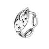 Anillo Hueco de Estrella Luna Estilo Coreano para Mujer Dulce Creativo Combinable Cadena Corte Cruzado Gladiousness Anillo de Dedo
