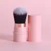 Pincel de cor de ponto retrátil pincel de blush mini pincel de maquiagem de cabo curto com tampa sem fiapos pincel de blush para maquiagem cabelo macio super macio