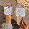 Nuevo Modelo Popular 2025: Pantuflas Birkenstock de Malla con una Tira de Pedrería Hechas a Mano de Suela Gruesa para Uso en Exteriores y Sandalias de Playa
