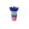 Decoración de fiesta temática del Día de la Independencia de la bandera estadounidense, juego de vajilla de papel desechable para fiesta, 24 piezas, plato de papel, servilleta