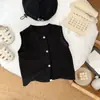 Ropa de Verano para Bebé Infantil Elegante Traje Pequeño Versión Coreana Niño Guapo Chaleco Pantalones Conjunto de Tres Piezas Moderno