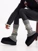 Nuevos Calcetines de Isla Fell Otoño e Invierno Patrón Retro Tejidos de Lana Cubre Piernas Cálidos Engrosados de Tubo Medio Calcetines Apilados Versátiles