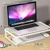 Soporte elevador de computadora, almacenamiento de escritorio, base enfriadora para laptop, almacenamiento para dormitorio/oficina, bandeja para teclado