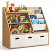 Estantería de juguete de madera maciza transfronteriza Estantería de almacenamiento de juguetes para jardín de infancia Montessori Estantería de libros para niños multicapa Organizador de juguetes