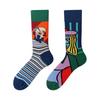 Calcetines asimétricos de diseño original AB para hombre y mujer, calcetines de algodón creativos de dibujos animados AB, estilo callejero de moda, personalidad