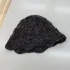 Chapéu de Pescador de Renda Oca Tricotado Coreano para Mulheres, Chapéu de Lã Moderno, Novo Chapéu Frio Estilo Coreano Outono e Inverno