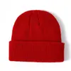 Moda Estilo Coreano Sombrero Multicolor Piel de Melón para Niños Sombrero Cálido para Otoño e Invierno Resistente al Viento para Exteriores Color Liso Sombrero de Punto En Stock Venta al por Mayor