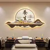 Salón de Preservación de la Salud de Medicina Tradicional China Belleza Imagen Cultural Fondo de Pared Pintura Decorativa Paisaje Baño Masaje Limpieza de Oídos Mural de Salón con Luces
