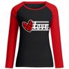 2022 Europeu e Americano Dia dos Namorados LOVE Plaid LOVE Impressão Dia dos Namorados Raglan manga comprida Camisa Base de algodão Atacado