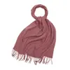 Bufandas de Lana Pura de Mongolia Interior al por Mayor para Mujeres y Hombres, Bufandas de Cuello Calientes de Invierno, Elegantes Chalinas de Lana de Color Sólido