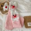 Calcetines de Terciopelo de Coral Pequeño Castor para Mujer, Calcetines Gruesos de Invierno Cálidos de Tubo Medio, Rosados, Dibujos Animados, Bolita de Pelo Linda, Calcetines para el Suelo