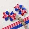 Amazon Conjunto de Presilhas de Cabelo com Laço para Crianças Dia da Independência Americana Conjunto de Acessórios de Cabelo Estrela e Listras Acessórios de Cabelo Fofos para Bebê