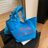 Bolso de Hombro con Estampado de Letras Nuevo Estilo Primavera y Verano 2025 Literario Casual Versátil Bolso Tote de Gran Capacidad Bolso de Axila