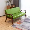 Sofá Nórdico Retro de Madera Maciza, de Tres Plazas, Adecuado para Apartamentos Pequeños, Casas de Alquiler, Estilo Moderno Simple, Sofá de Una, Dos o Tres Plazas