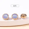 Elegantes y sofisticados botones de piedra ojo de gato, exquisitos accesorios para camisas, colección de botones decorativos de metal de lujo ligero