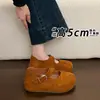 Zapatos Birkenstock de suela gruesa para aumentar la altura para mujer, nuevo estilo de verano, zapatos Mary Jane lindos y peculiares, mocasines, mocasines bajos y zapatos de una sola tira