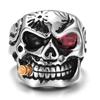 Anillo de calavera de hip-hop europeo y americano para hombre, estilo ins, nicho, retro, anillo de calavera de serpiente, joyería de comercio exterior al por mayor