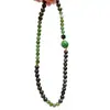 Pulsera de Múltiples Vueltas para Mujer con Cuentas Redondas de Jaspe de Jade Hetian Natural y Madera de Águila, Estilo Chino, Versátil y de Lujo Ligero