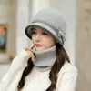 Moda de invierno gorro de lana grueso y cálido con forro polar para ancianos para mujeres, mamá, sombrero para mediana edad y ancianos