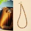 Cristal Amarillo Natural Torre Ojo de Tigre Anillo Pulsera Collar Juego de Tres Piezas para Mujer de Pulsera de Obsidiana Joyería